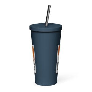 Insulated tumbler with a straw