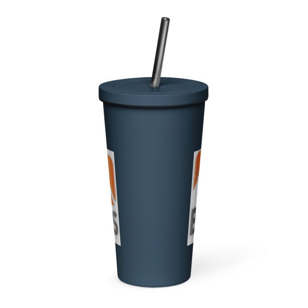 Insulated tumbler with a straw