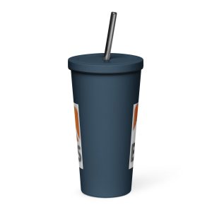 Insulated tumbler with a straw