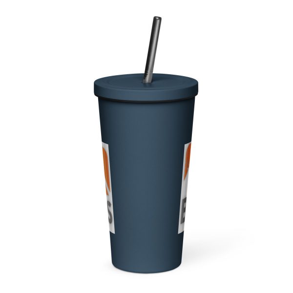 Insulated tumbler with a straw